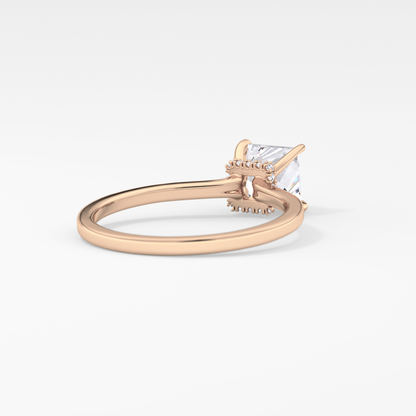 Princess Hidden Halo Lab Grown Diamond Engagement Ring