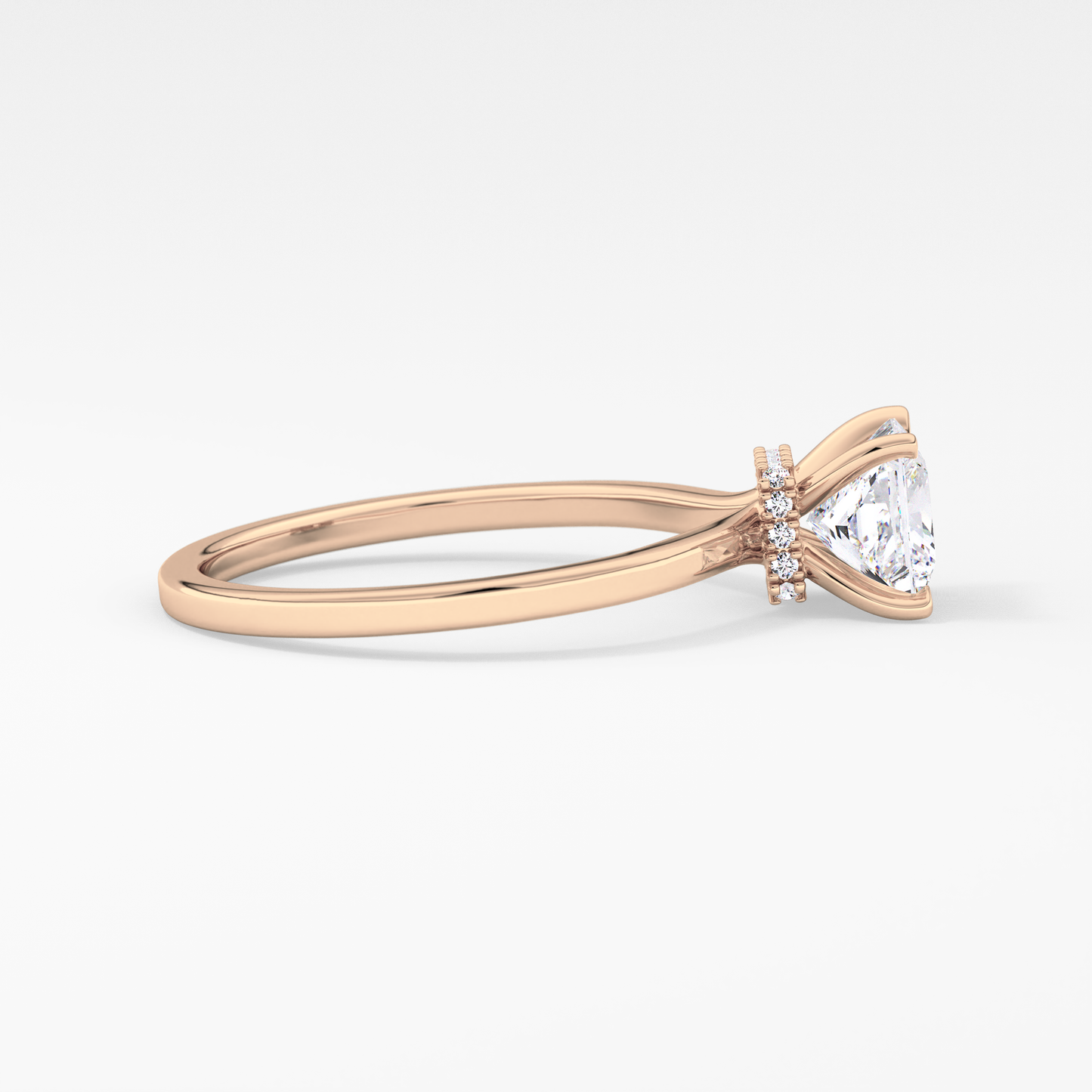 Princess Hidden Halo Lab Grown Diamond Engagement Ring