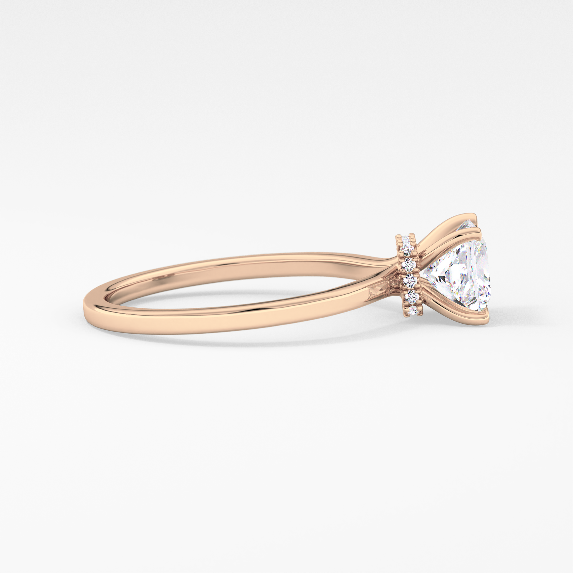 Princess Hidden Halo Lab Grown Diamond Engagement Ring