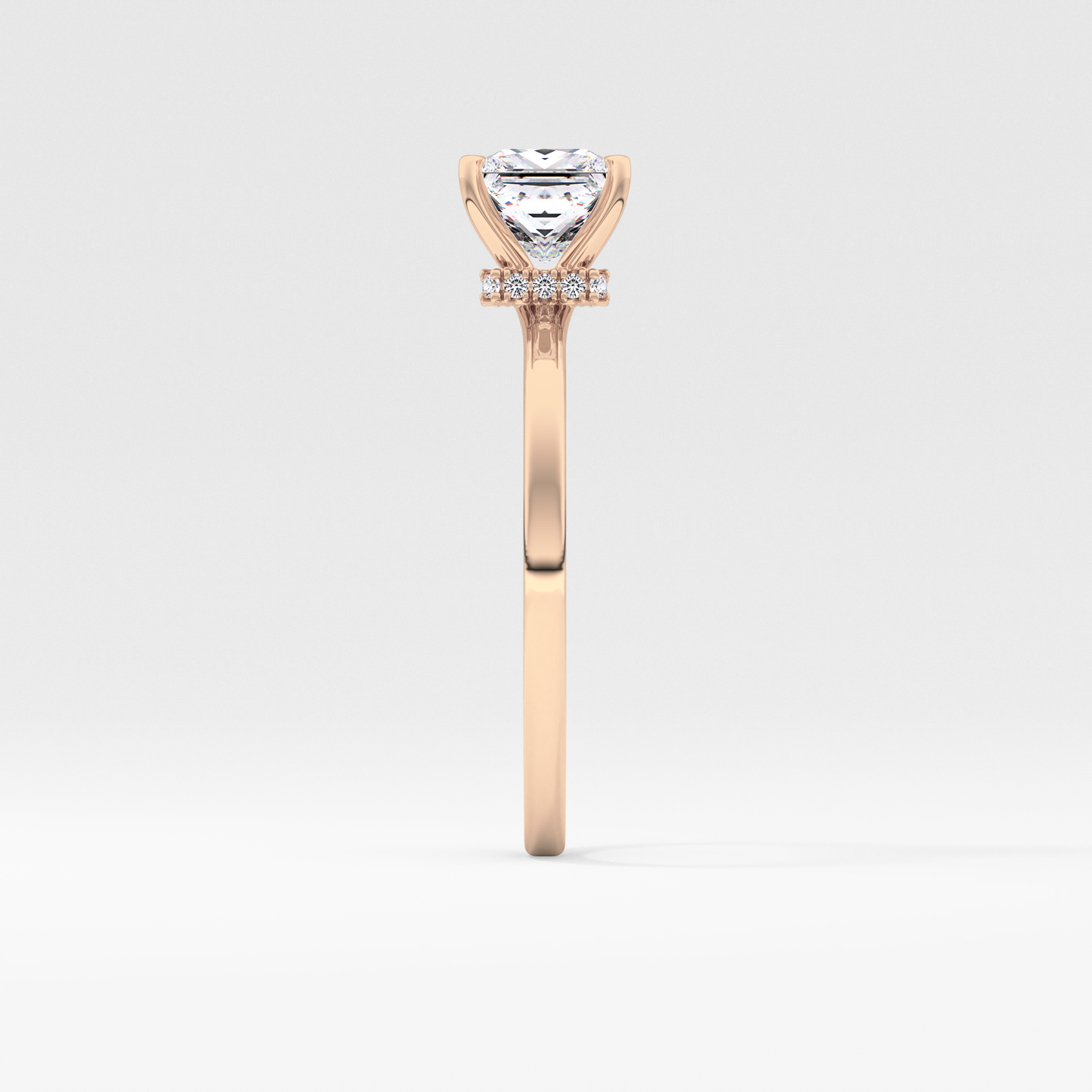 Princess Hidden Halo Lab Grown Diamond Engagement Ring