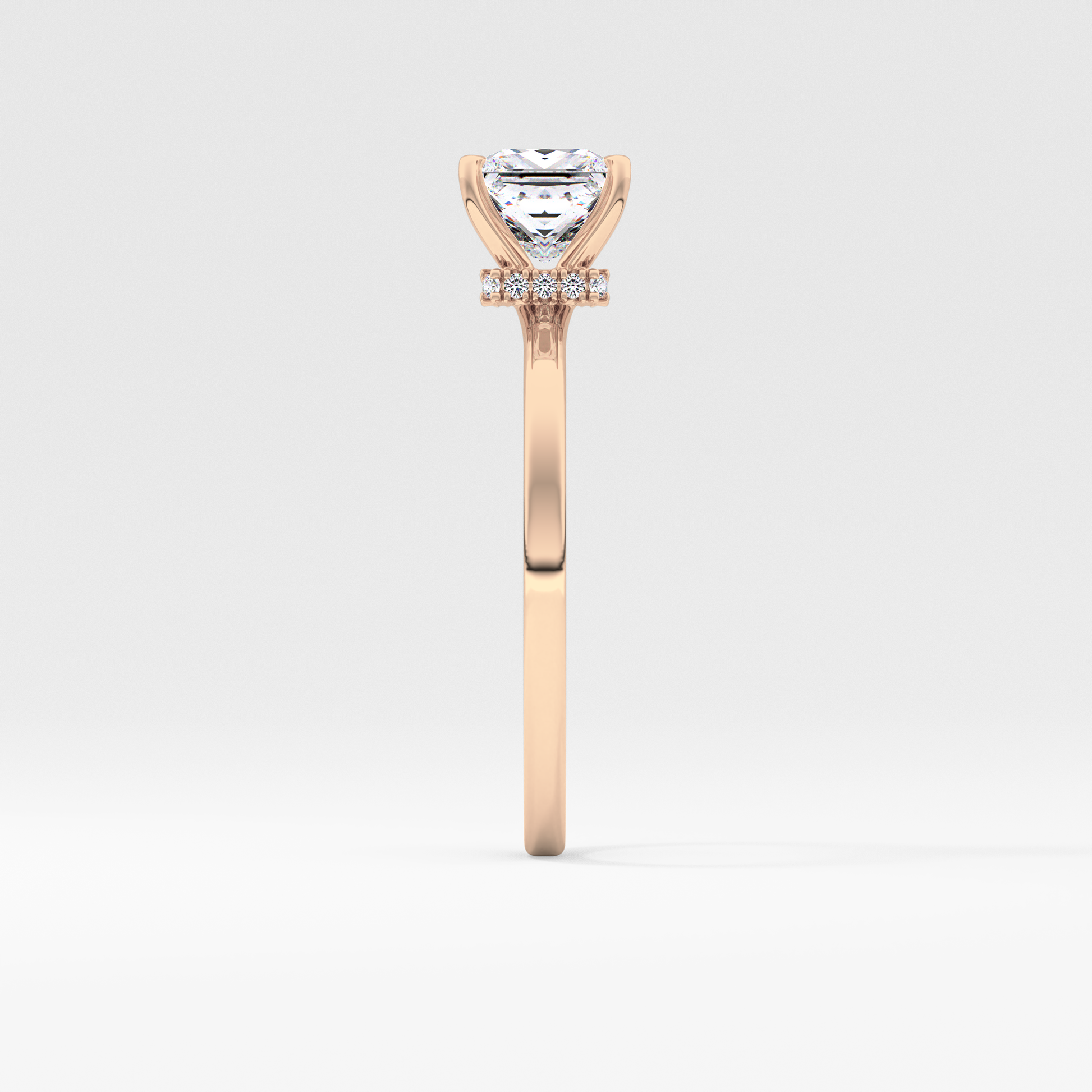Princess Hidden Halo Lab Grown Diamond Engagement Ring