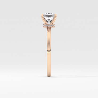 Princess Hidden Halo Lab Grown Diamond Engagement Ring