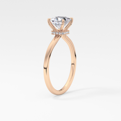Princess Hidden Halo Lab Grown Diamond Engagement Ring