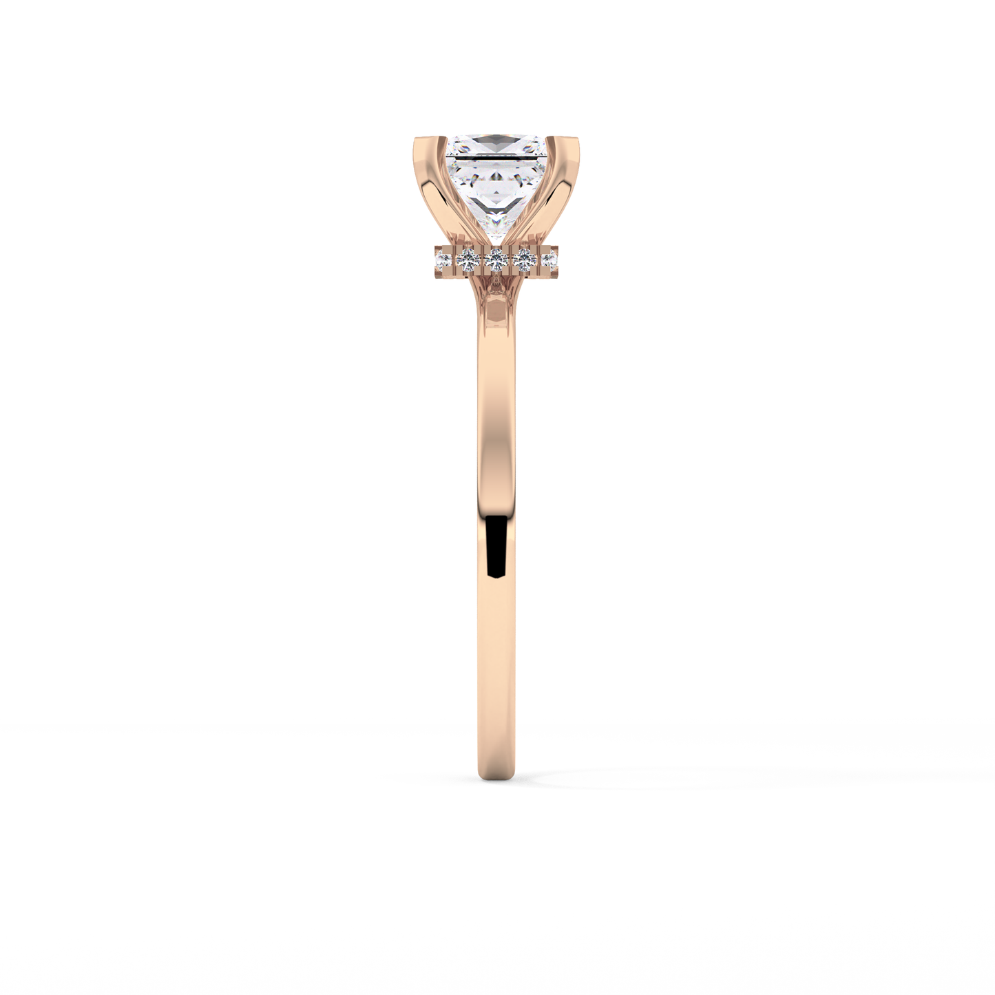 Princess Hidden Halo Lab Grown Diamond Engagement Ring