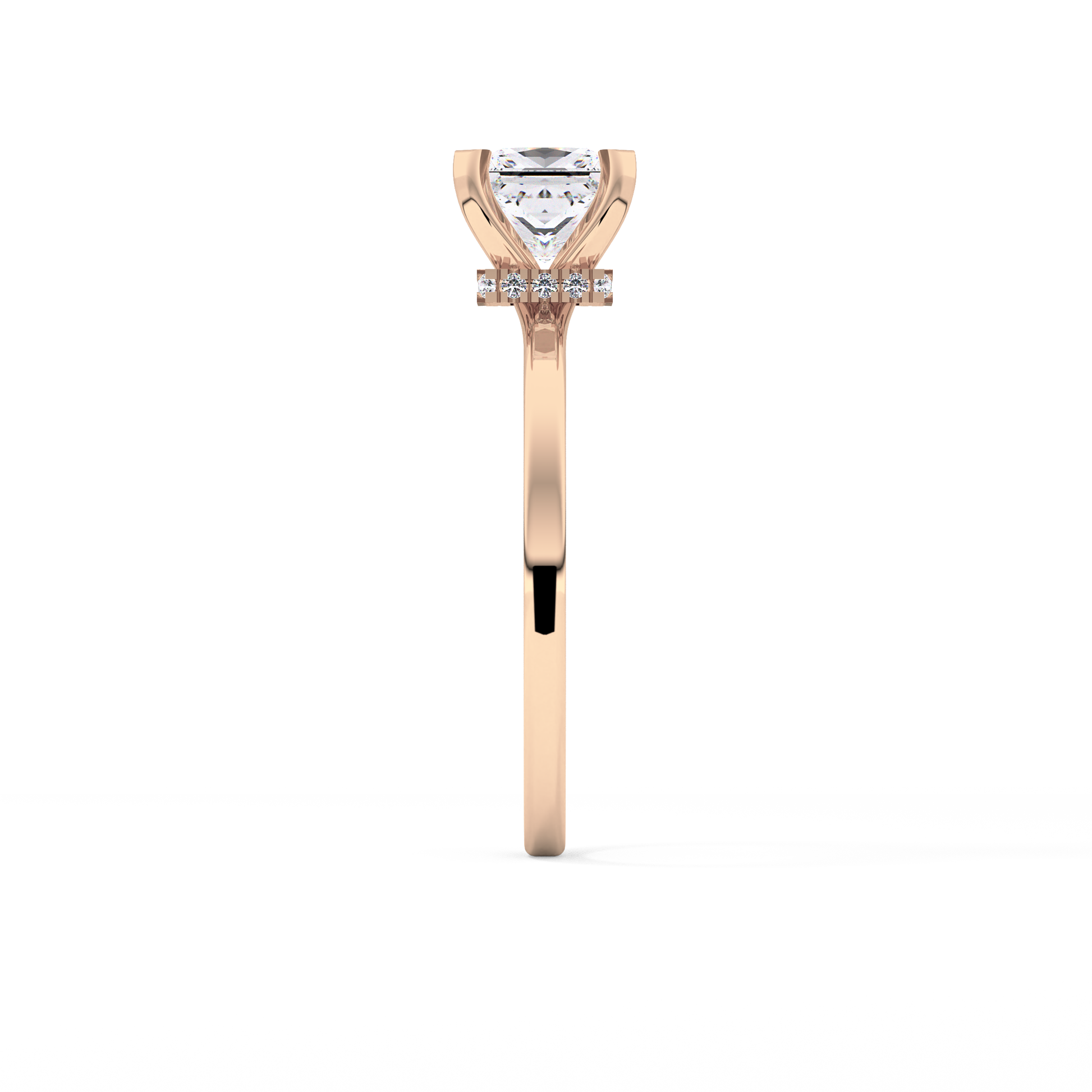 Princess Hidden Halo Lab Grown Diamond Engagement Ring