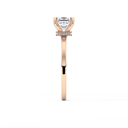Princess Hidden Halo Lab Grown Diamond Engagement Ring