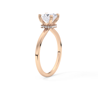 Princess Hidden Halo Lab Grown Diamond Engagement Ring