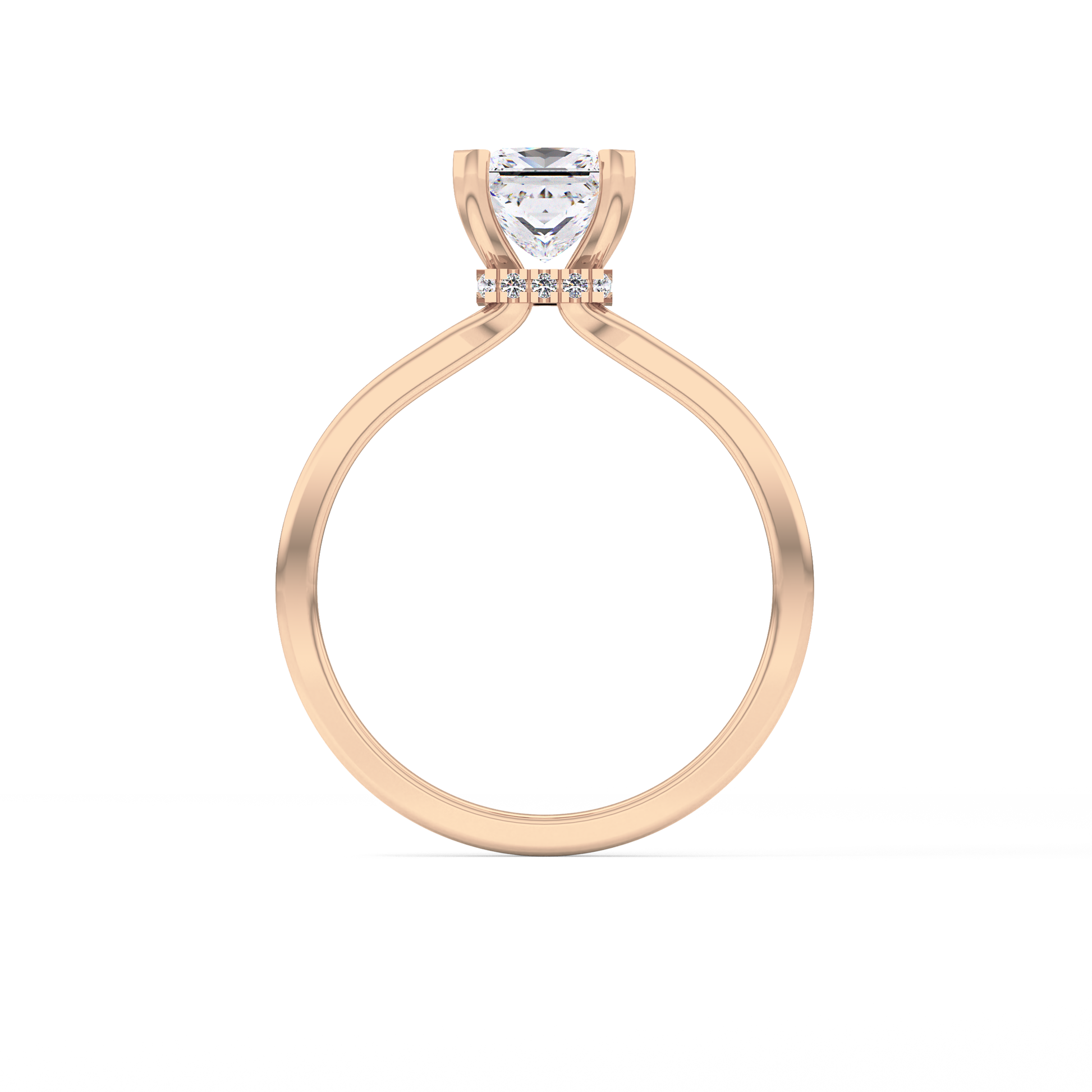 Princess Hidden Halo Lab Grown Diamond Engagement Ring