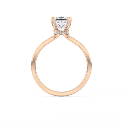 Princess Hidden Halo Lab Grown Diamond Engagement Ring