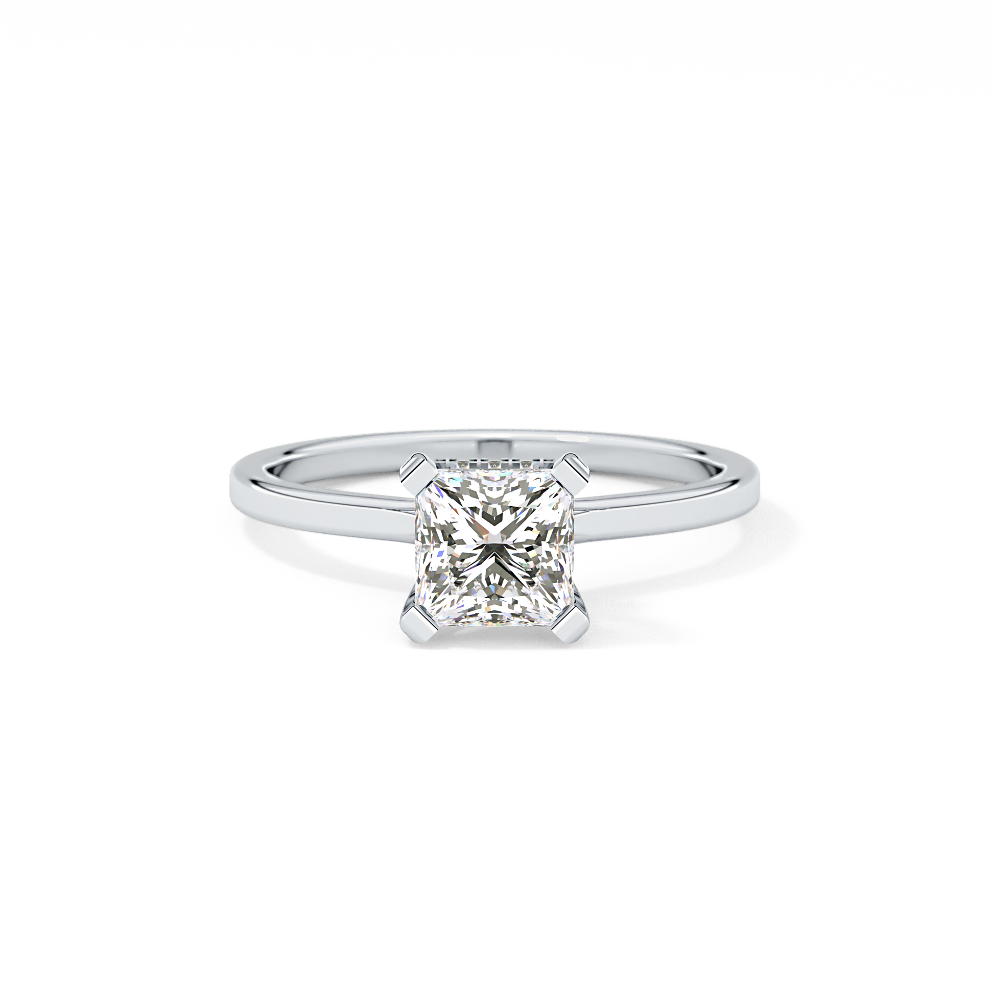 Princess Hidden Halo Lab Grown Diamond Engagement Ring