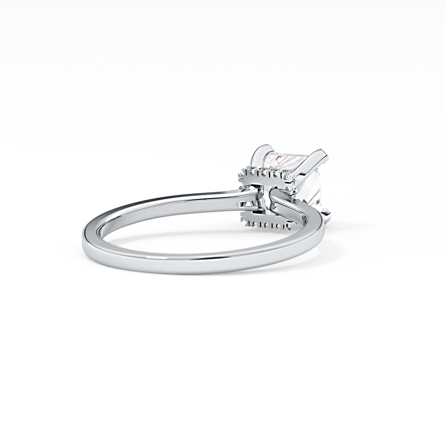 Princess Hidden Halo Lab Grown Diamond Engagement Ring