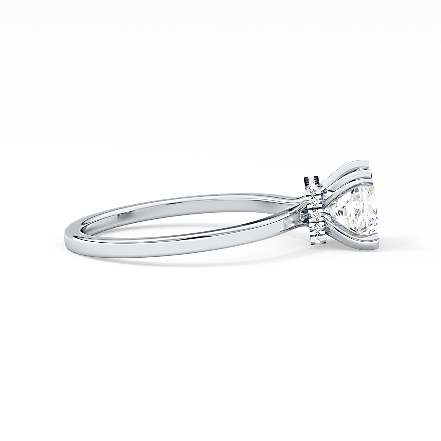 Princess Hidden Halo Lab Grown Diamond Engagement Ring