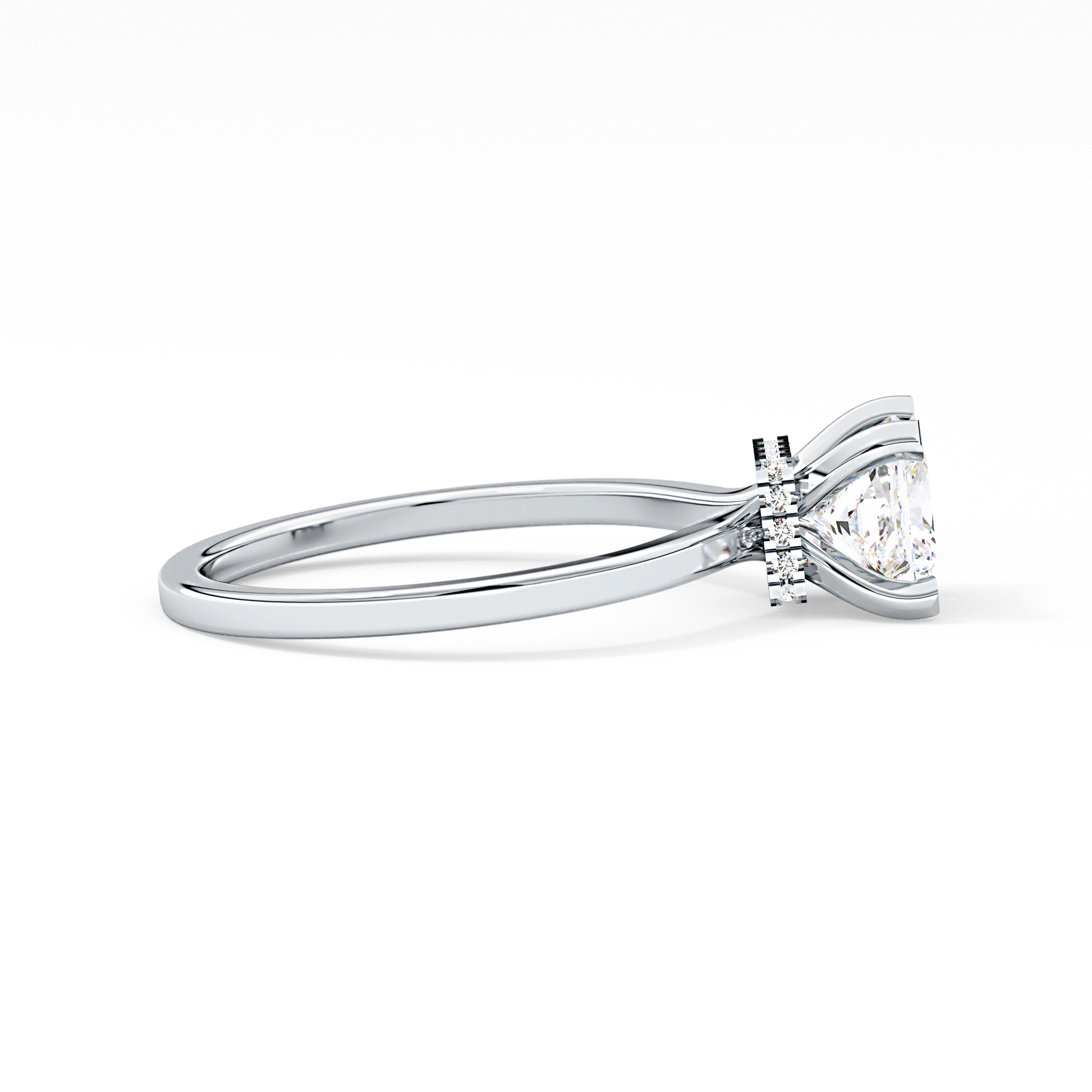 Princess Hidden Halo Lab Grown Diamond Engagement Ring
