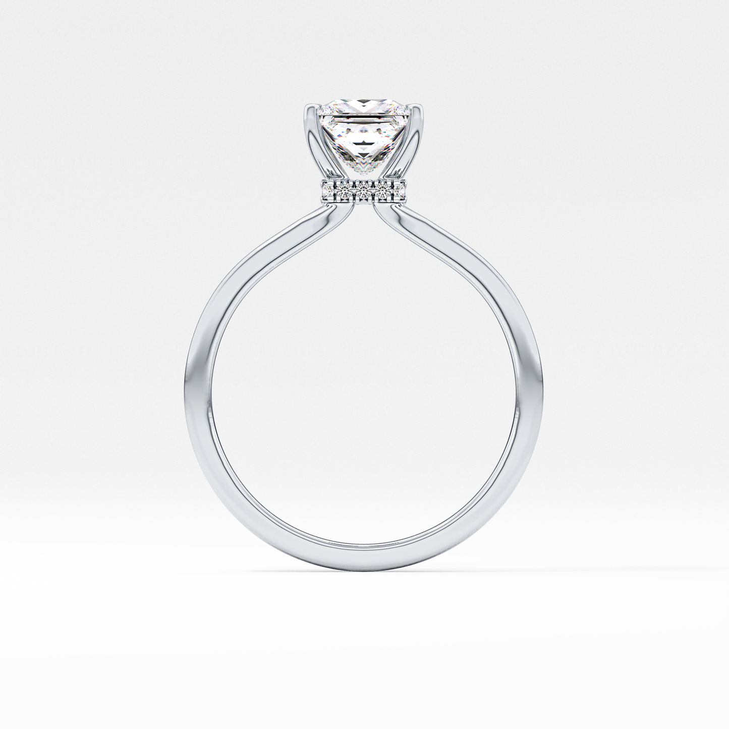 Princess Hidden Halo Lab Grown Diamond Engagement Ring