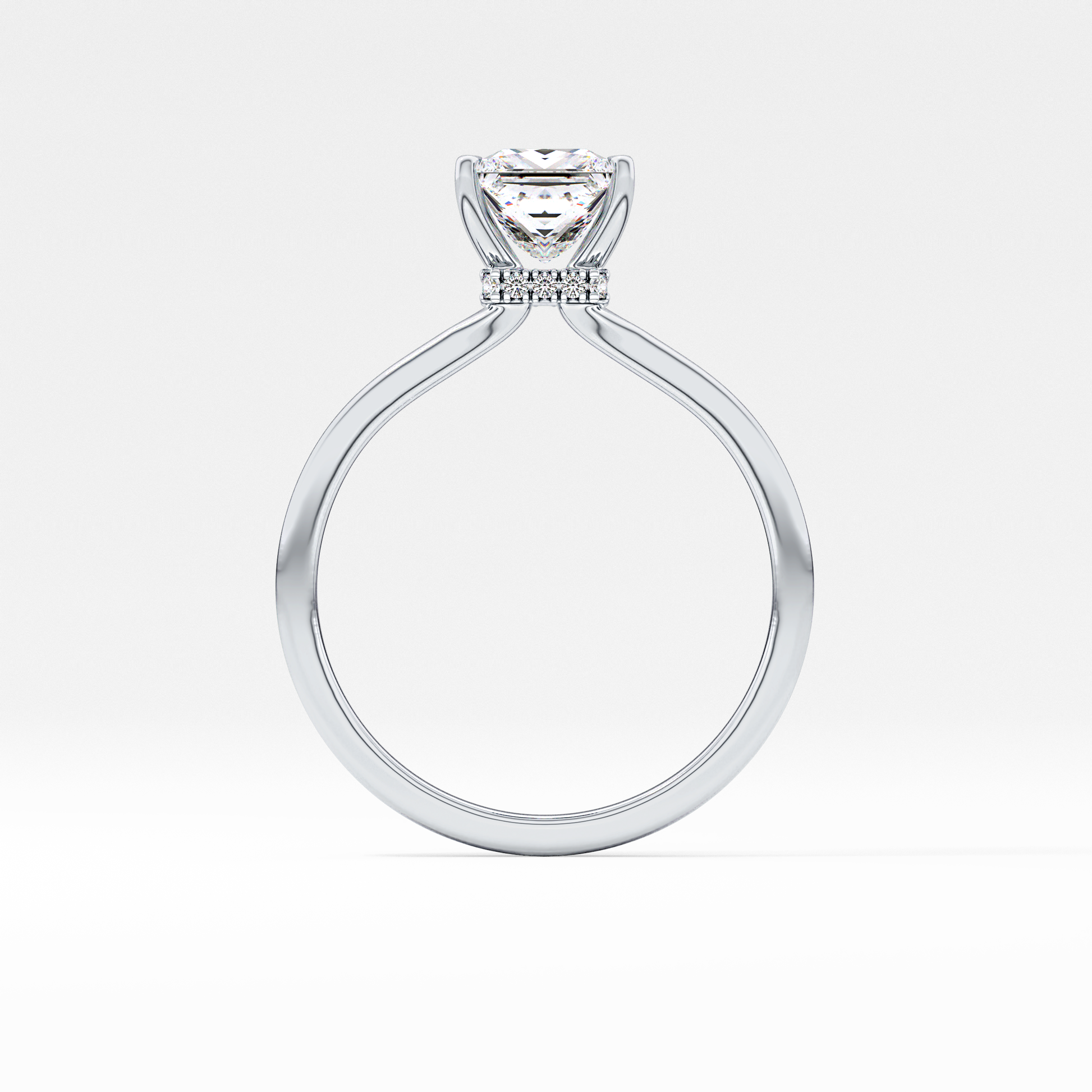 Princess Hidden Halo Lab Grown Diamond Engagement Ring