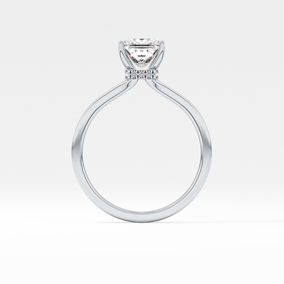Princess Hidden Halo Lab Grown Diamond Engagement Ring