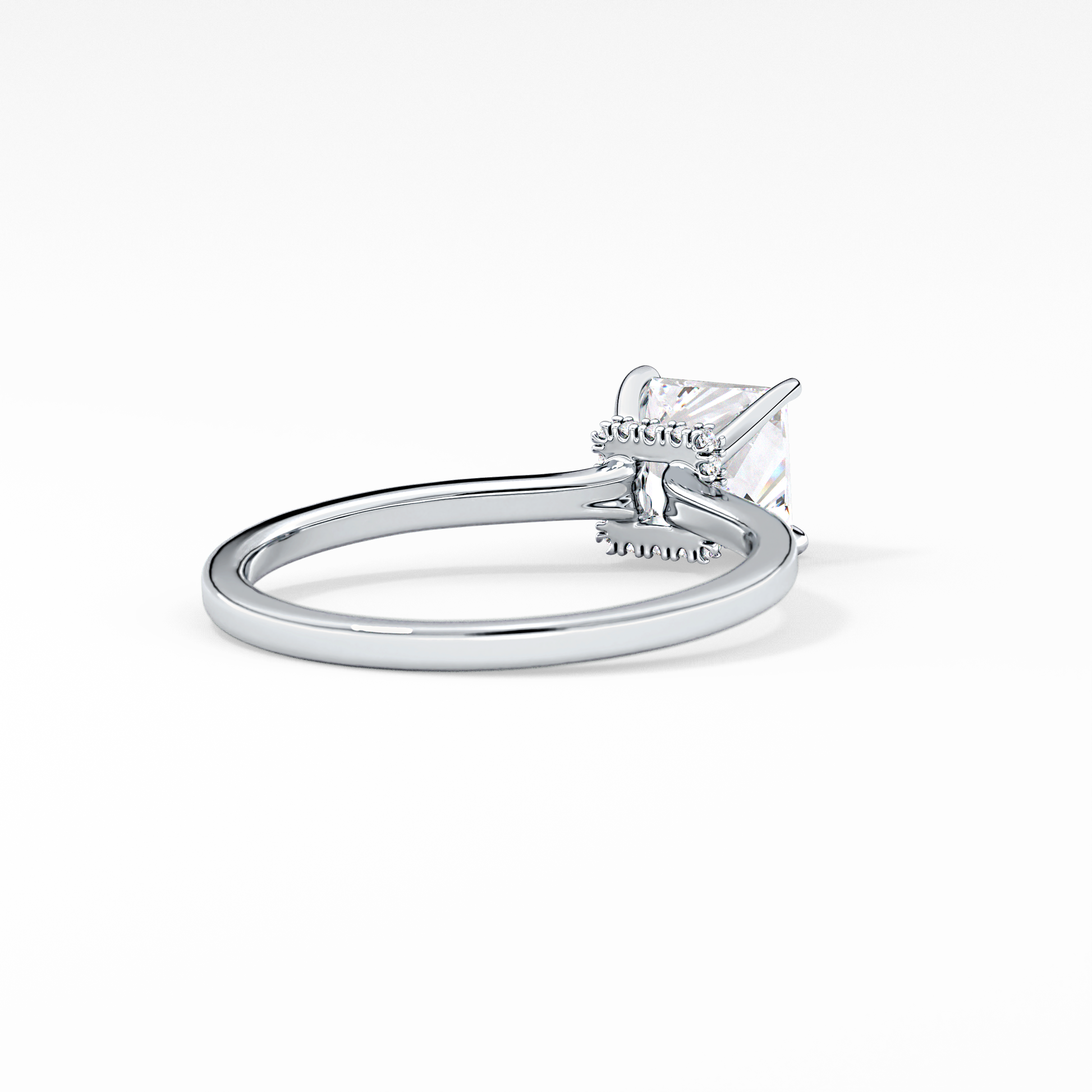 Princess Hidden Halo Lab Grown Diamond Engagement Ring