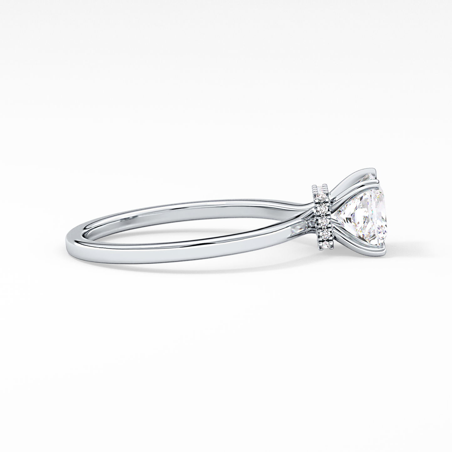 Princess Hidden Halo Lab Grown Diamond Engagement Ring