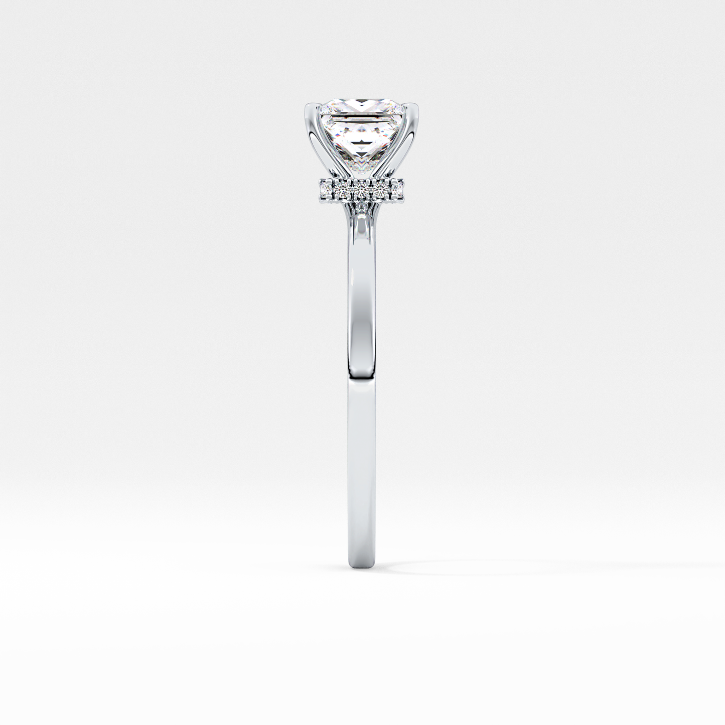 Princess Hidden Halo Lab Grown Diamond Engagement Ring