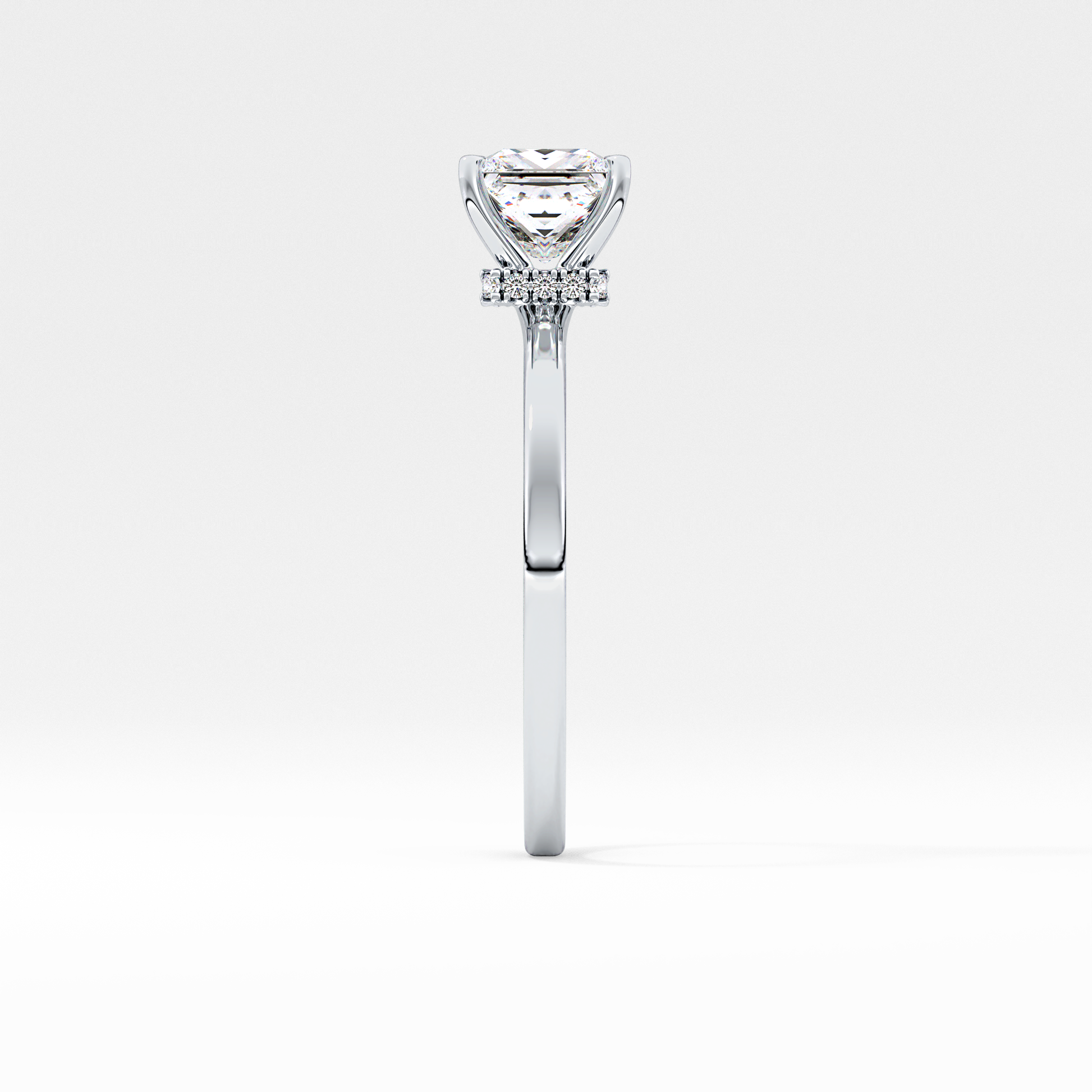 Princess Hidden Halo Lab Grown Diamond Engagement Ring