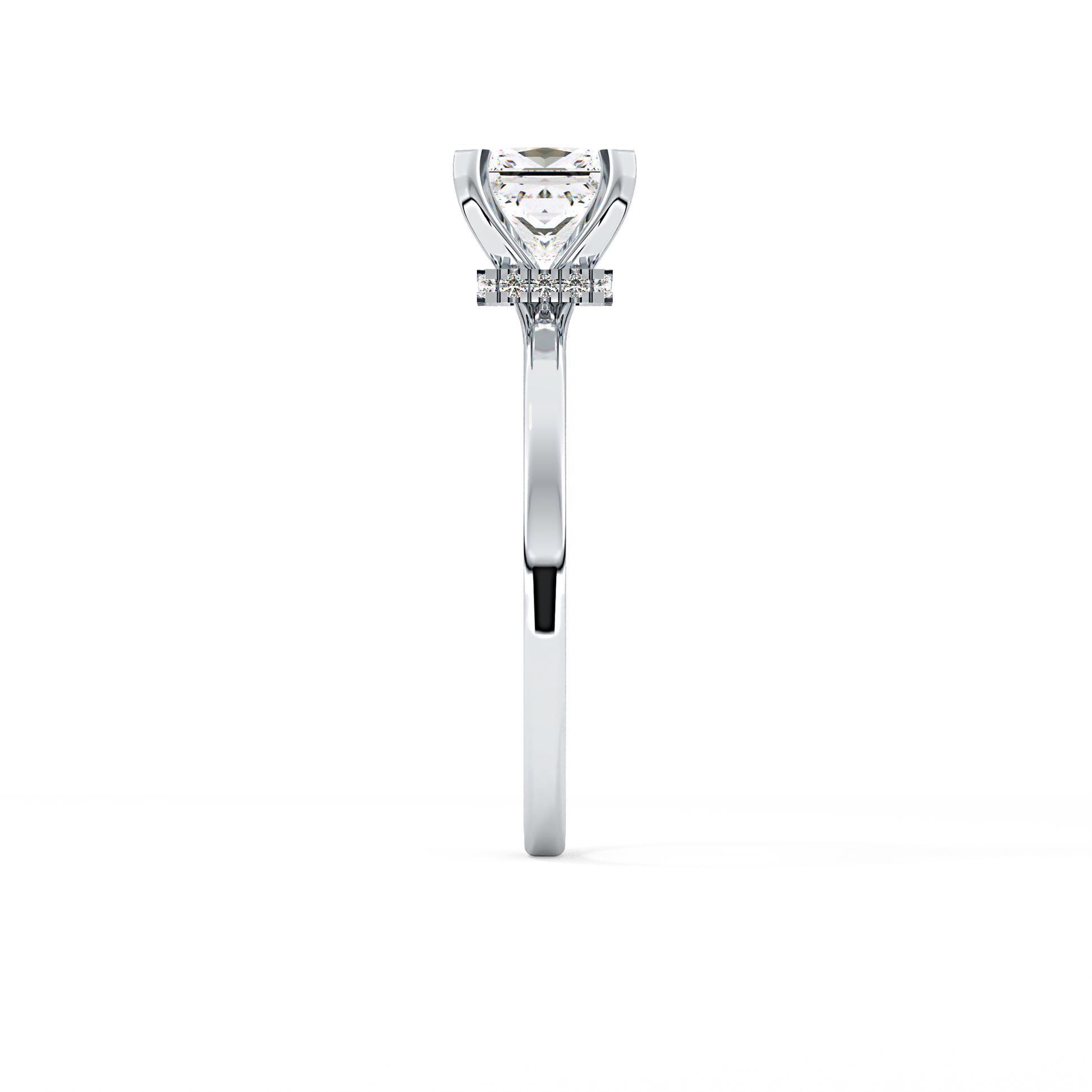 Princess Hidden Halo Lab Grown Diamond Engagement Ring