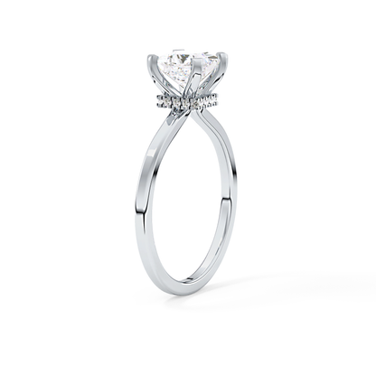Princess Hidden Halo Lab Grown Diamond Engagement Ring