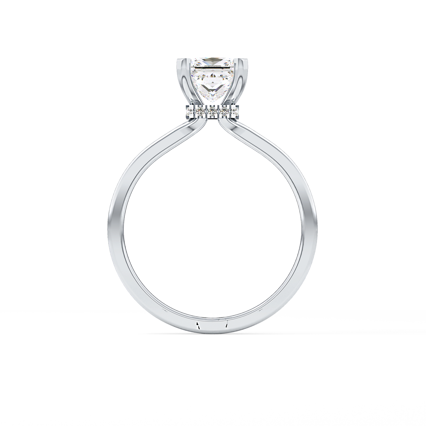 Princess Hidden Halo Lab Grown Diamond Engagement Ring