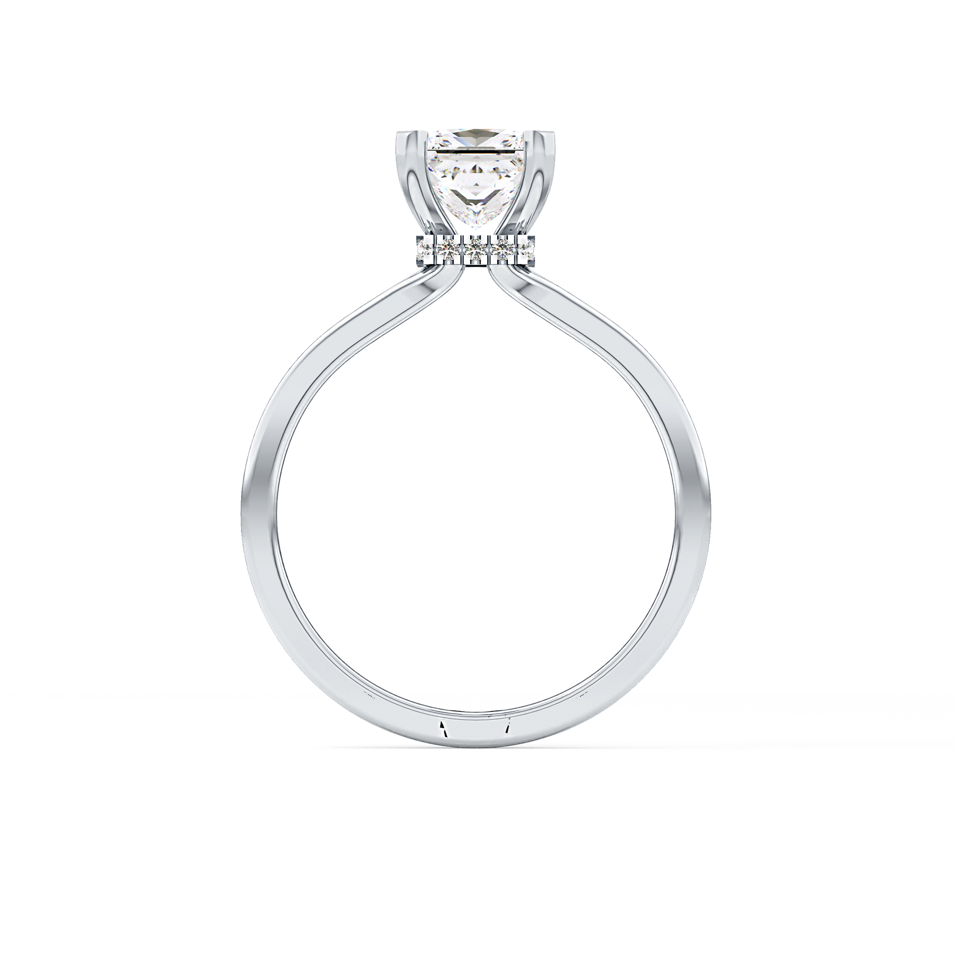 Princess Hidden Halo Lab Grown Diamond Engagement Ring