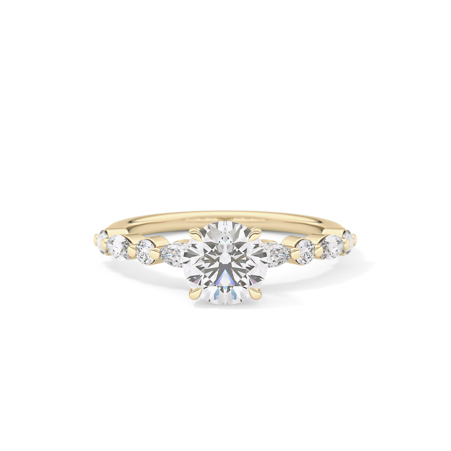 Round Pave Lab Grown Diamond Engagement Ring