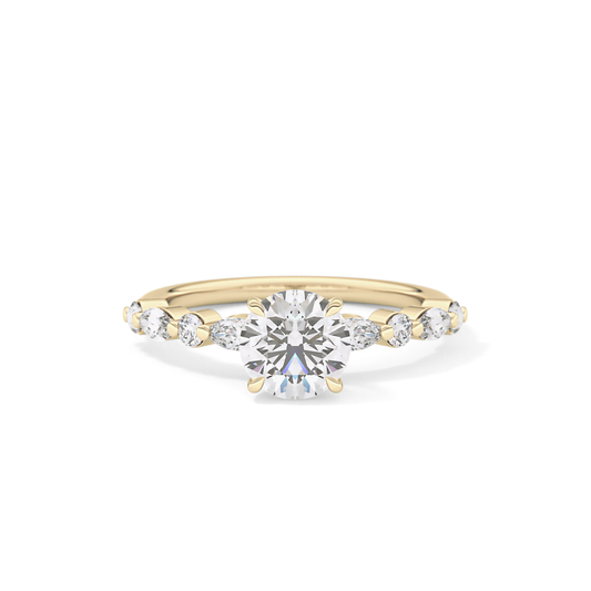 Round Pave Lab Grown Diamond Engagement Ring