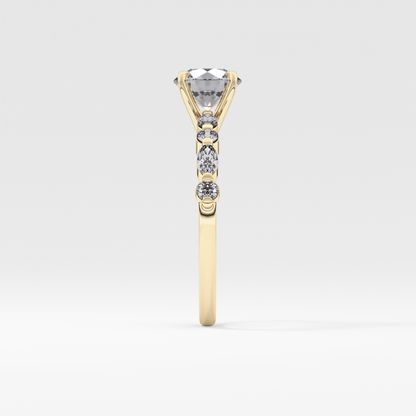 Round Pave Lab Grown Diamond Engagement Ring