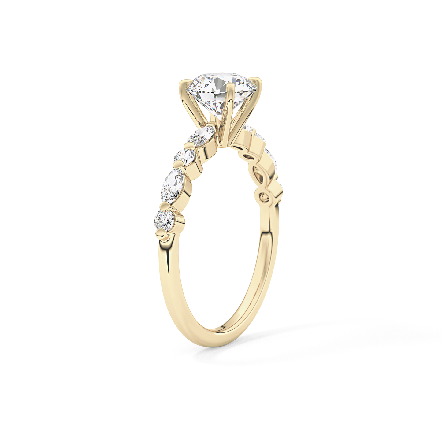 Round Pave Lab Grown Diamond Engagement Ring