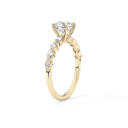Round Pave Lab Grown Diamond Engagement Ring