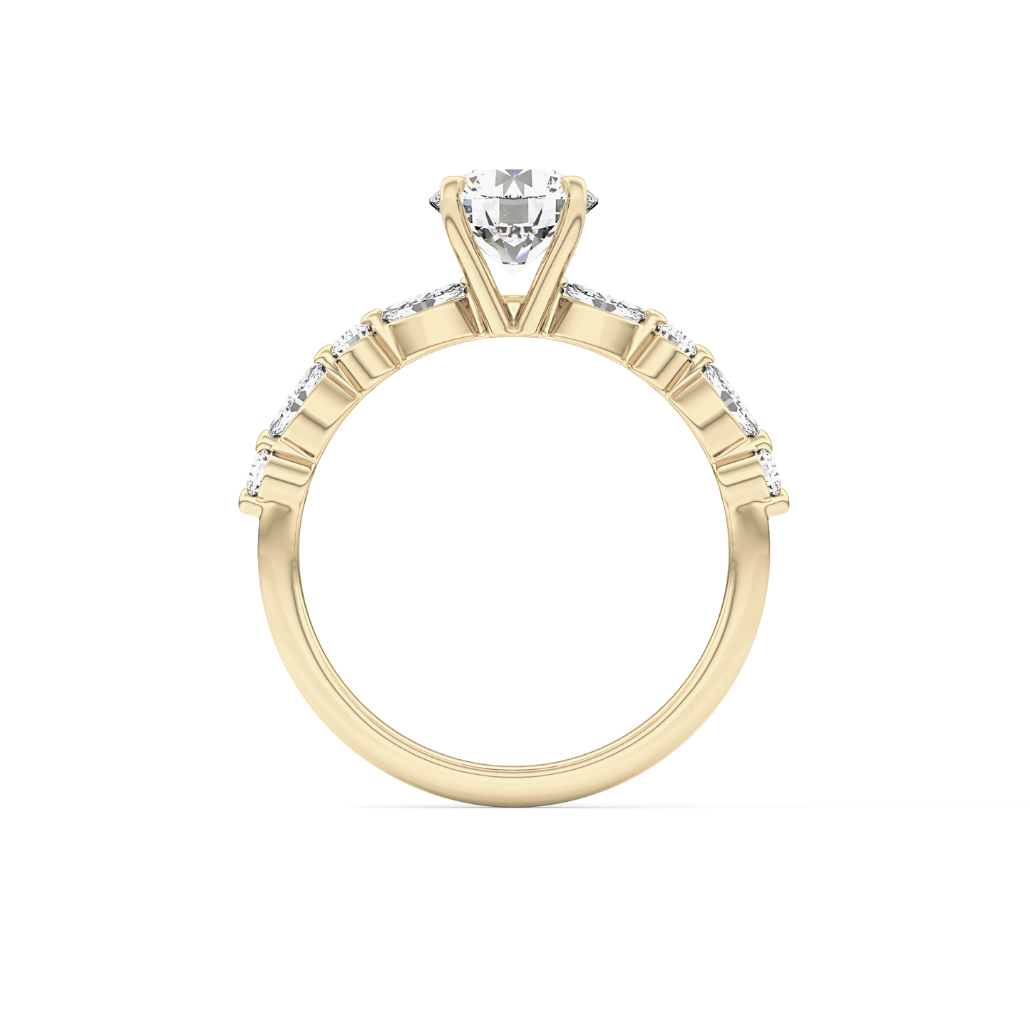 Round Pave Lab Grown Diamond Engagement Ring