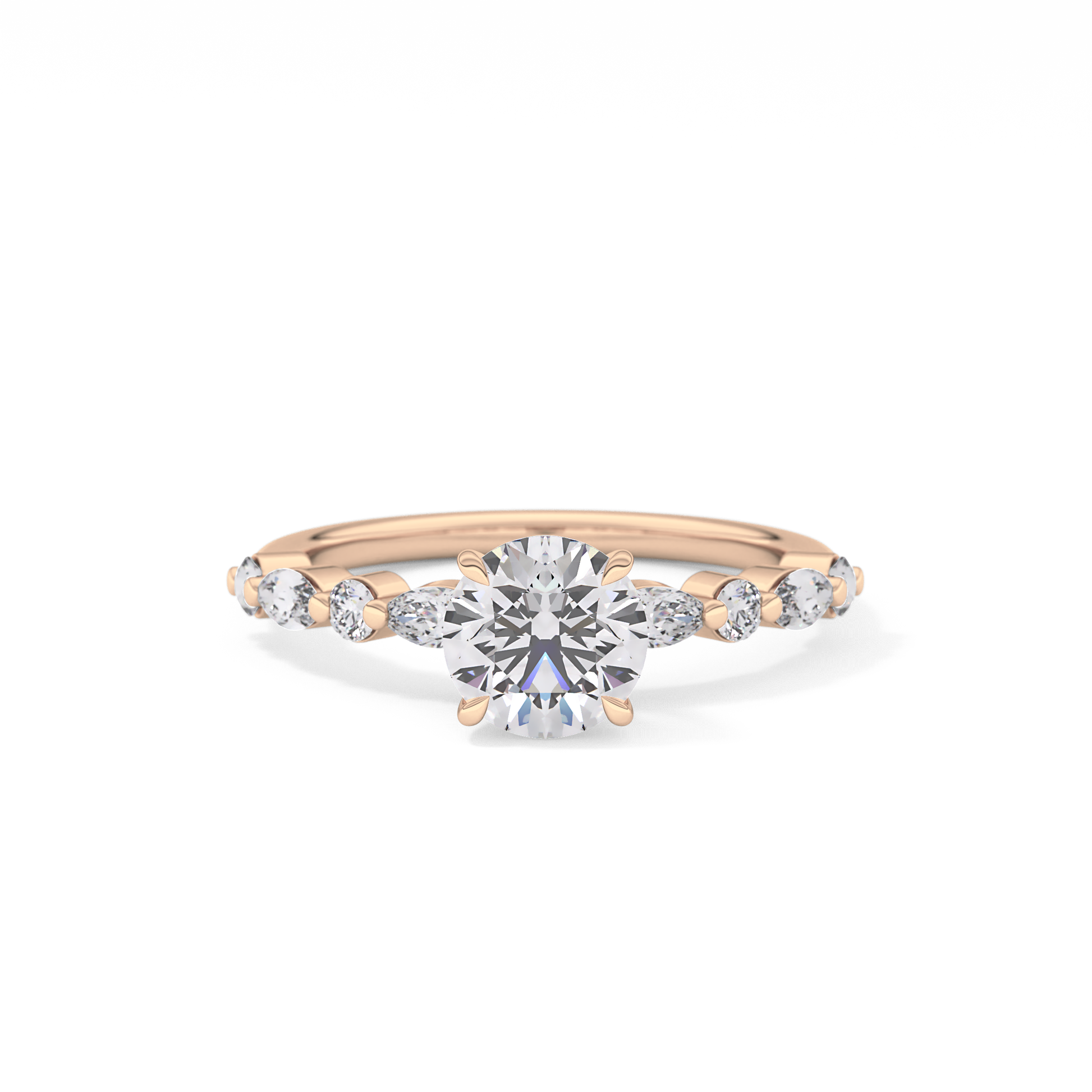 Round Pave Lab Grown Diamond Engagement Ring