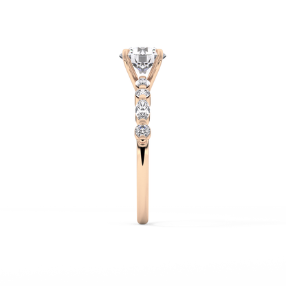 Round Pave Lab Grown Diamond Engagement Ring