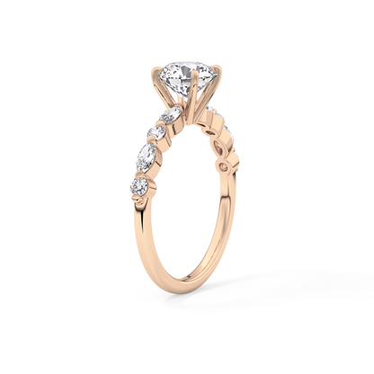 Round Pave Lab Grown Diamond Engagement Ring