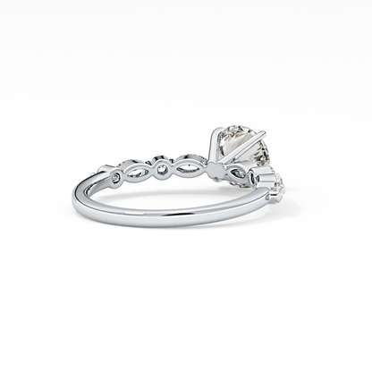 Round Pave Lab Grown Diamond Engagement Ring