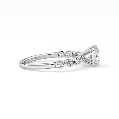 Round Pave Lab Grown Diamond Engagement Ring