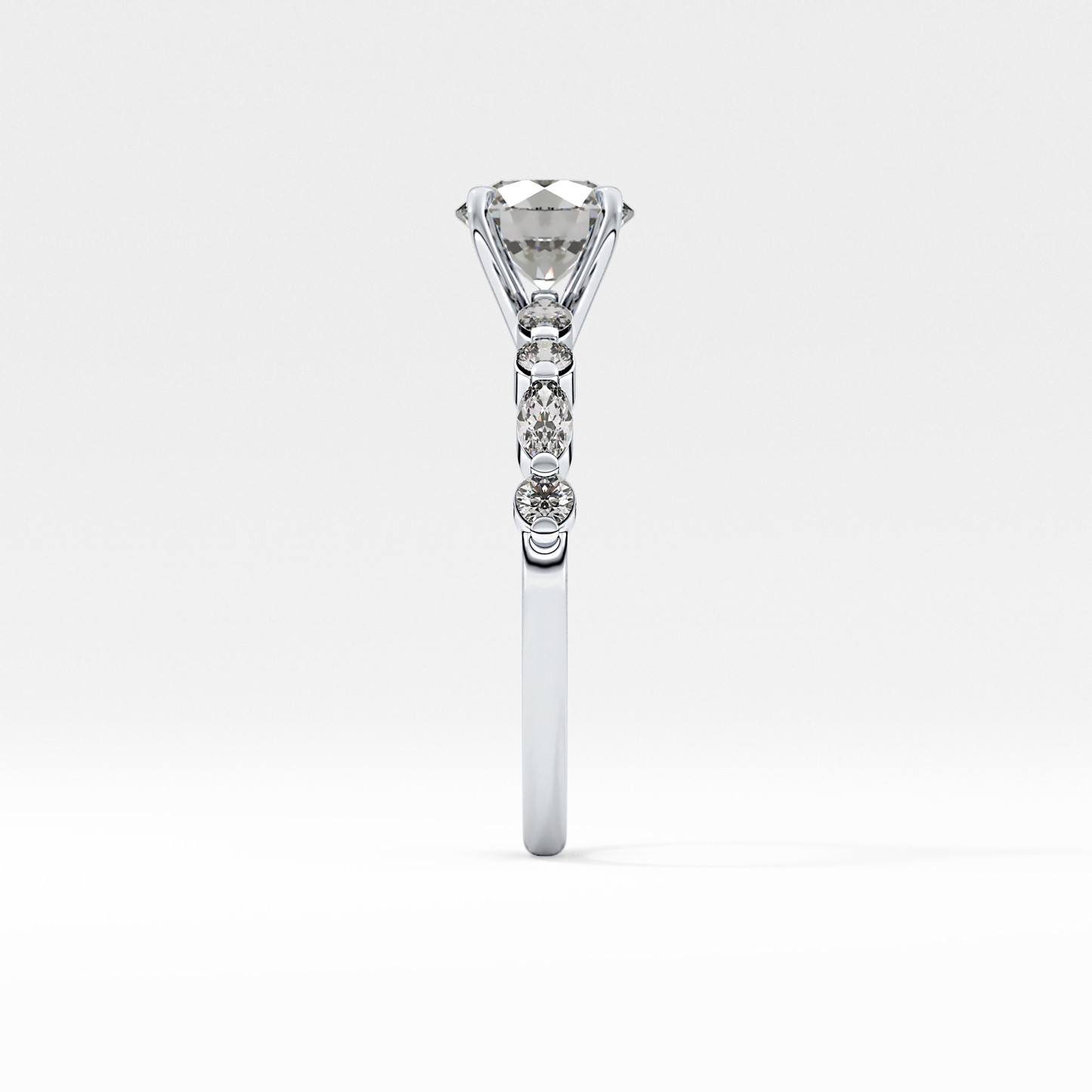 Round Pave Lab Grown Diamond Engagement Ring