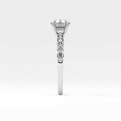 Round Pave Lab Grown Diamond Engagement Ring
