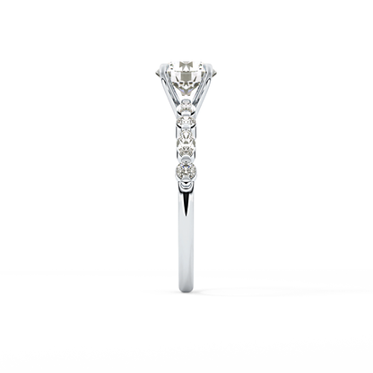 Round Pave Lab Grown Diamond Engagement Ring