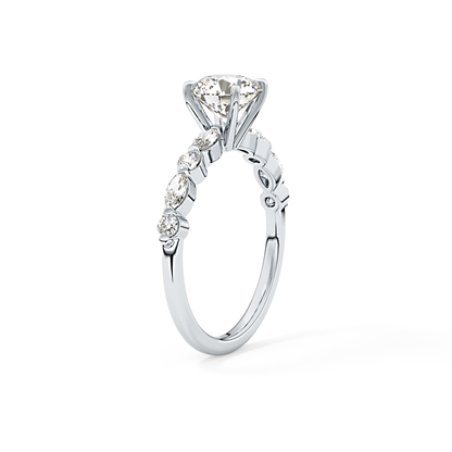 Round Pave Lab Grown Diamond Engagement Ring