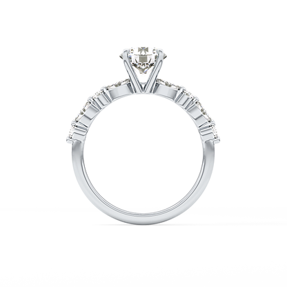 Round Pave Lab Grown Diamond Engagement Ring