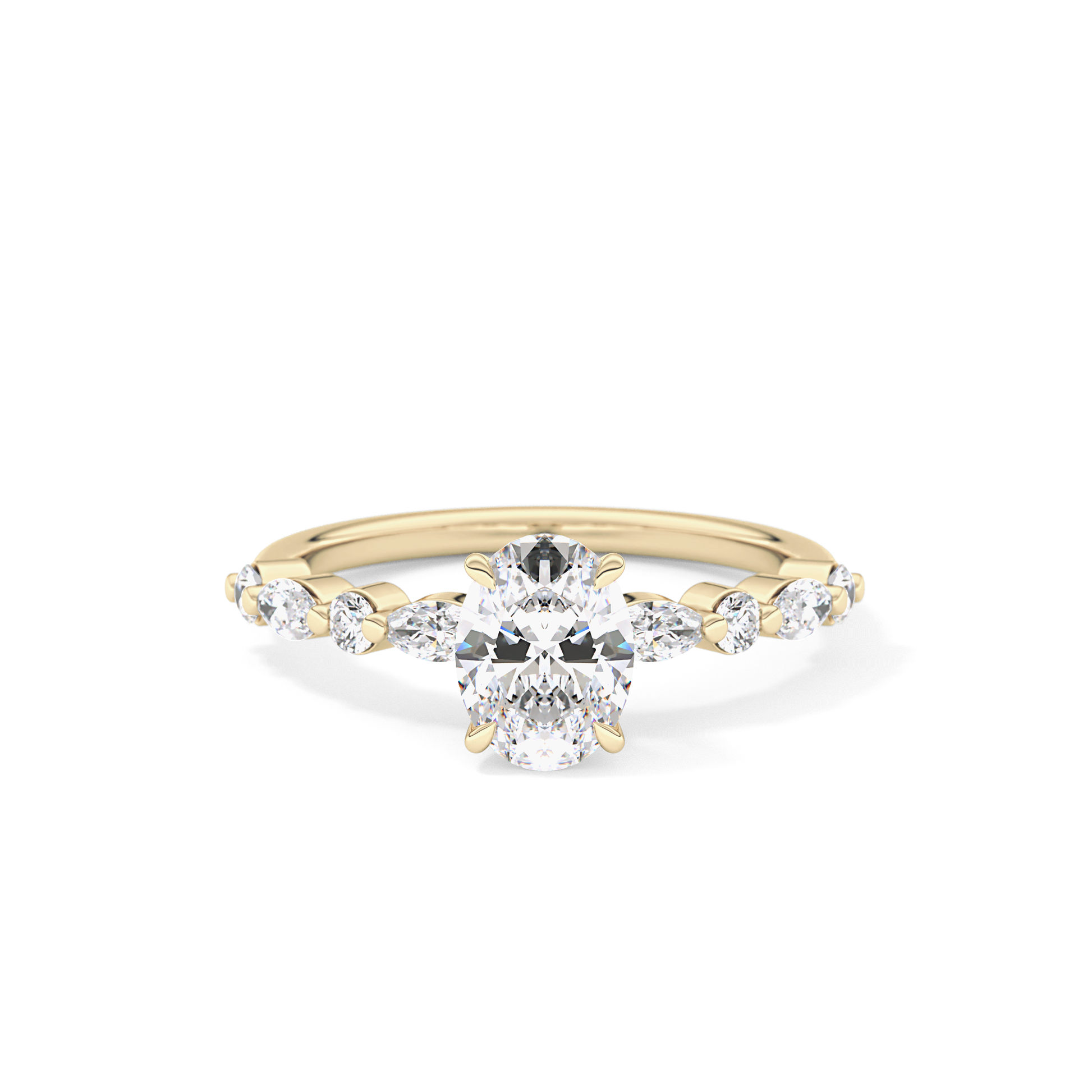 Oval Pave Lab Grown Diamond Engagement Ring