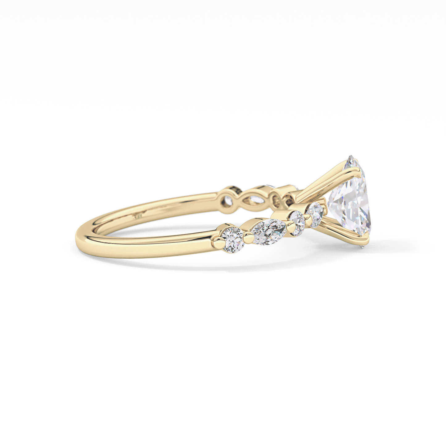 Oval Pave Lab Grown Diamond Engagement Ring