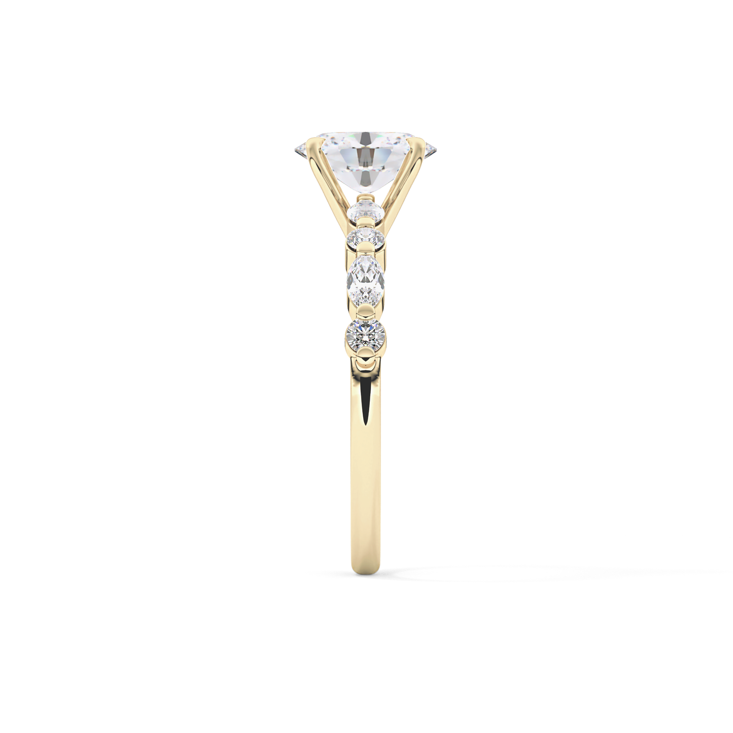 Oval Pave Lab Grown Diamond Engagement Ring