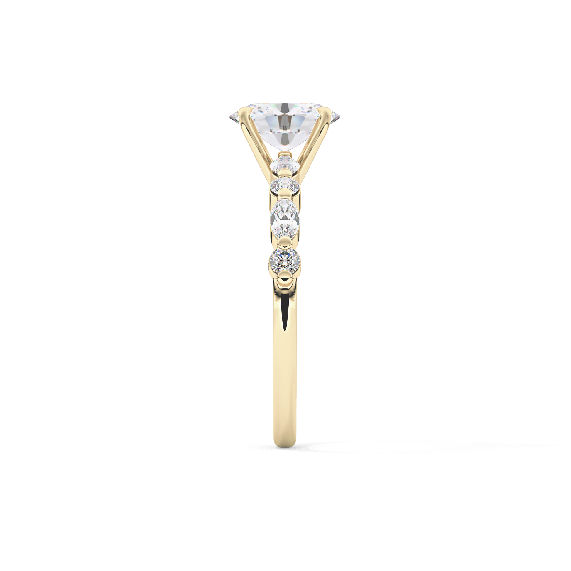 Oval Pave Lab Grown Diamond Engagement Ring