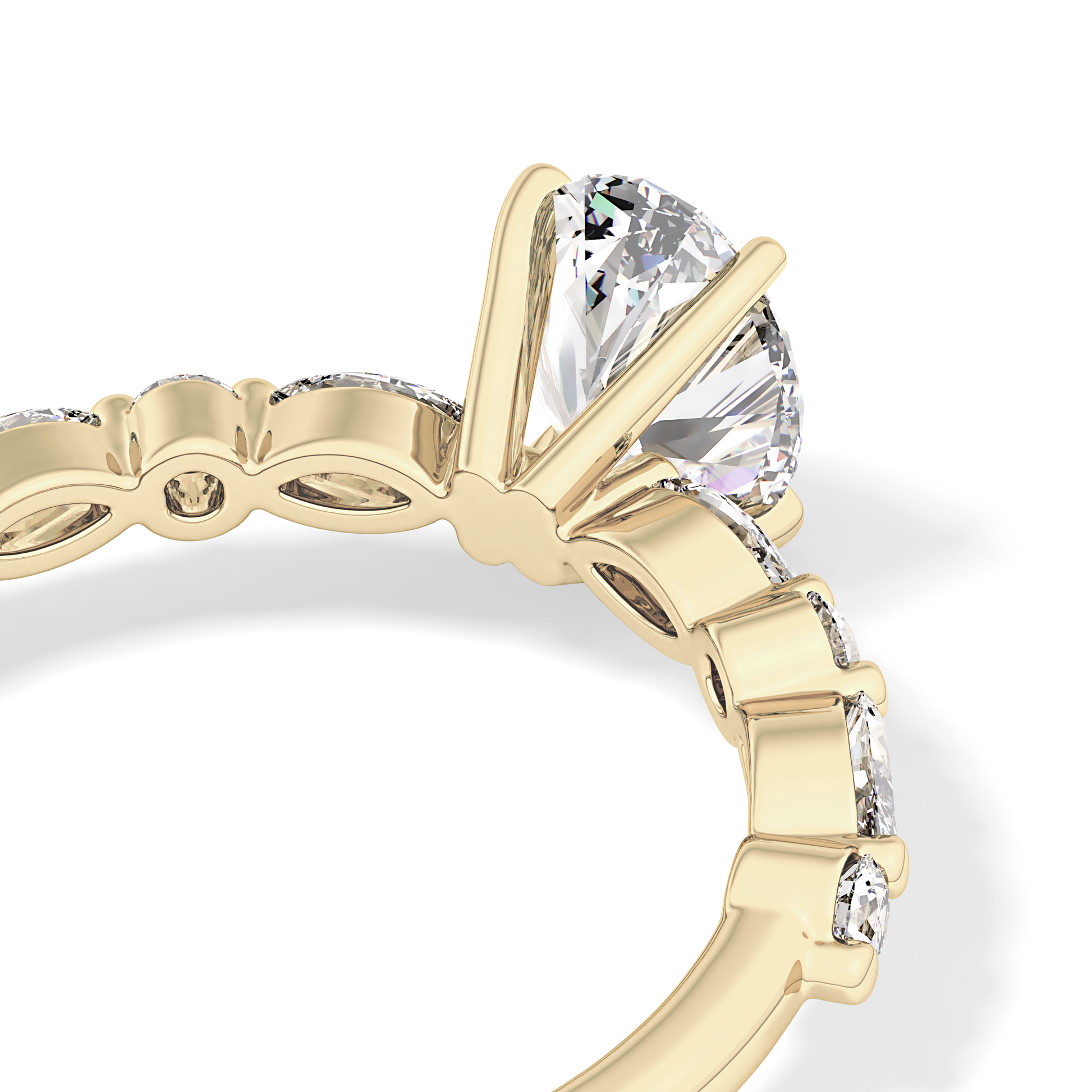 Oval Pave Lab Grown Diamond Engagement Ring