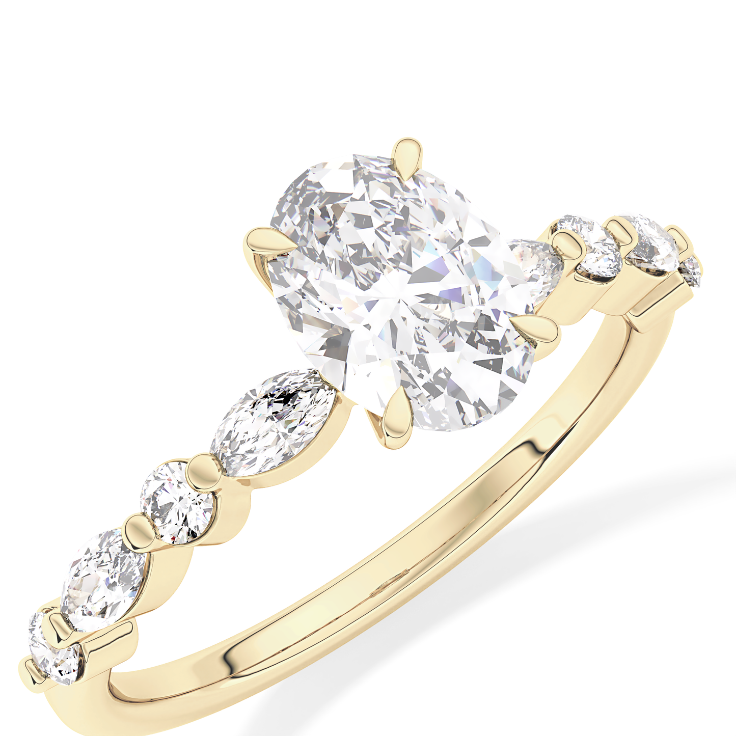 Oval Pave Lab Grown Diamond Engagement Ring